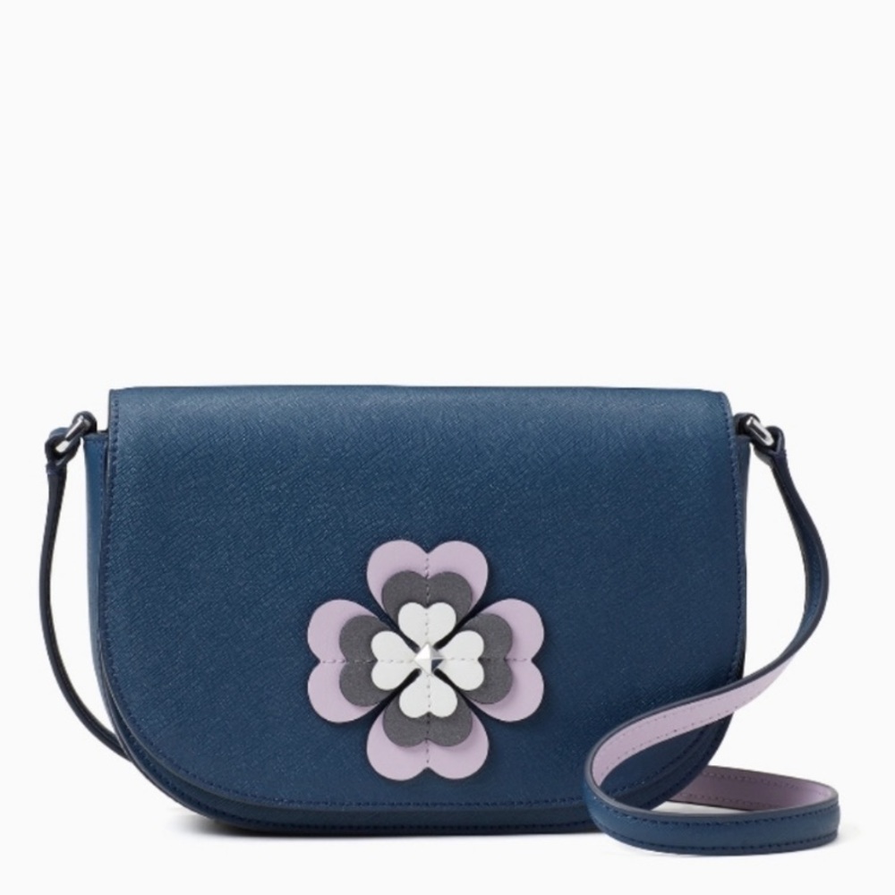 NWT Kate Spade Navy Blue Flower Applique Bag